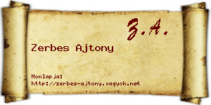Zerbes Ajtony névjegykártya